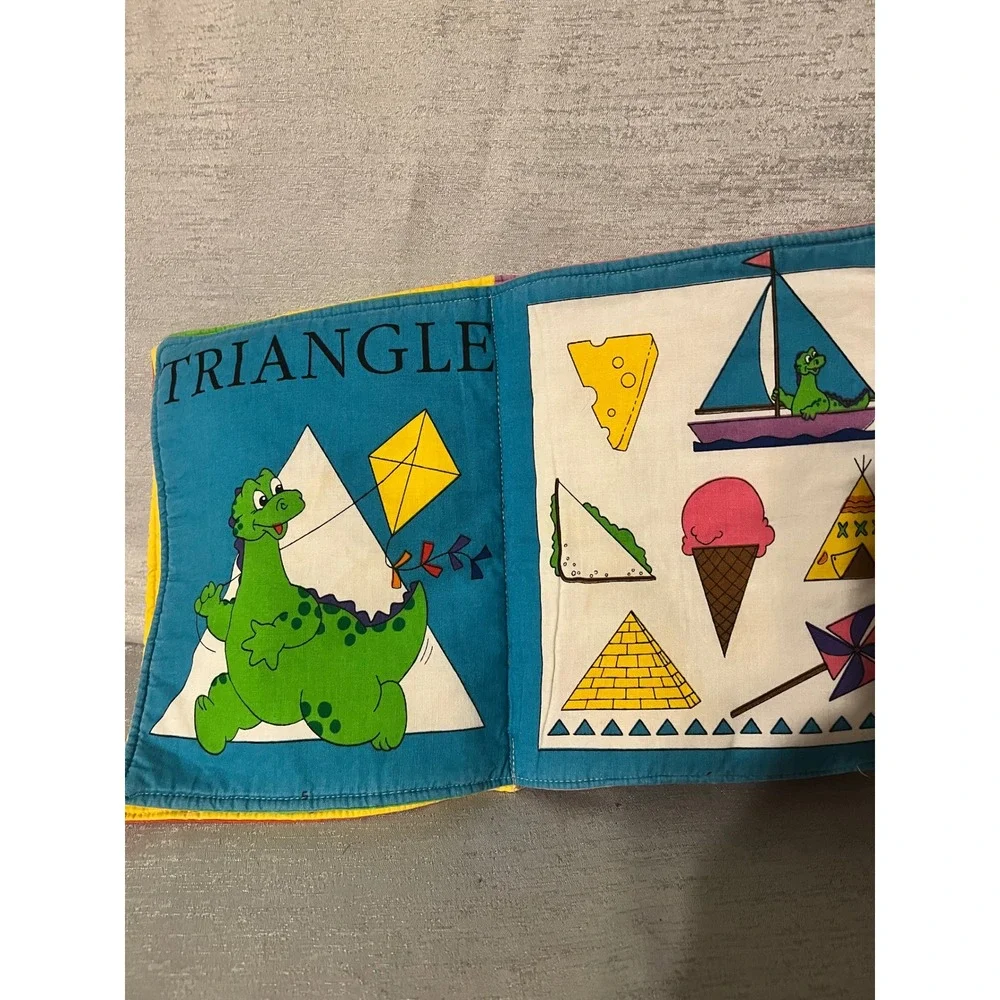 Vintage Dexter the Dinosaur Learns All About Shapes Soft Cloth Baby Book Red